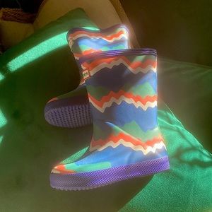 Excellent Kids Toddler Hunter Boots Storm Stripe Rain Snow Unisex Shoes